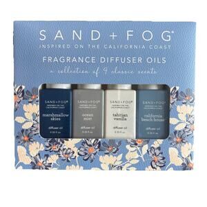 Sand + Fog Fragrance Diffuser Oil 4 Pk Marshmallow Skies Vanilla CA Beach House